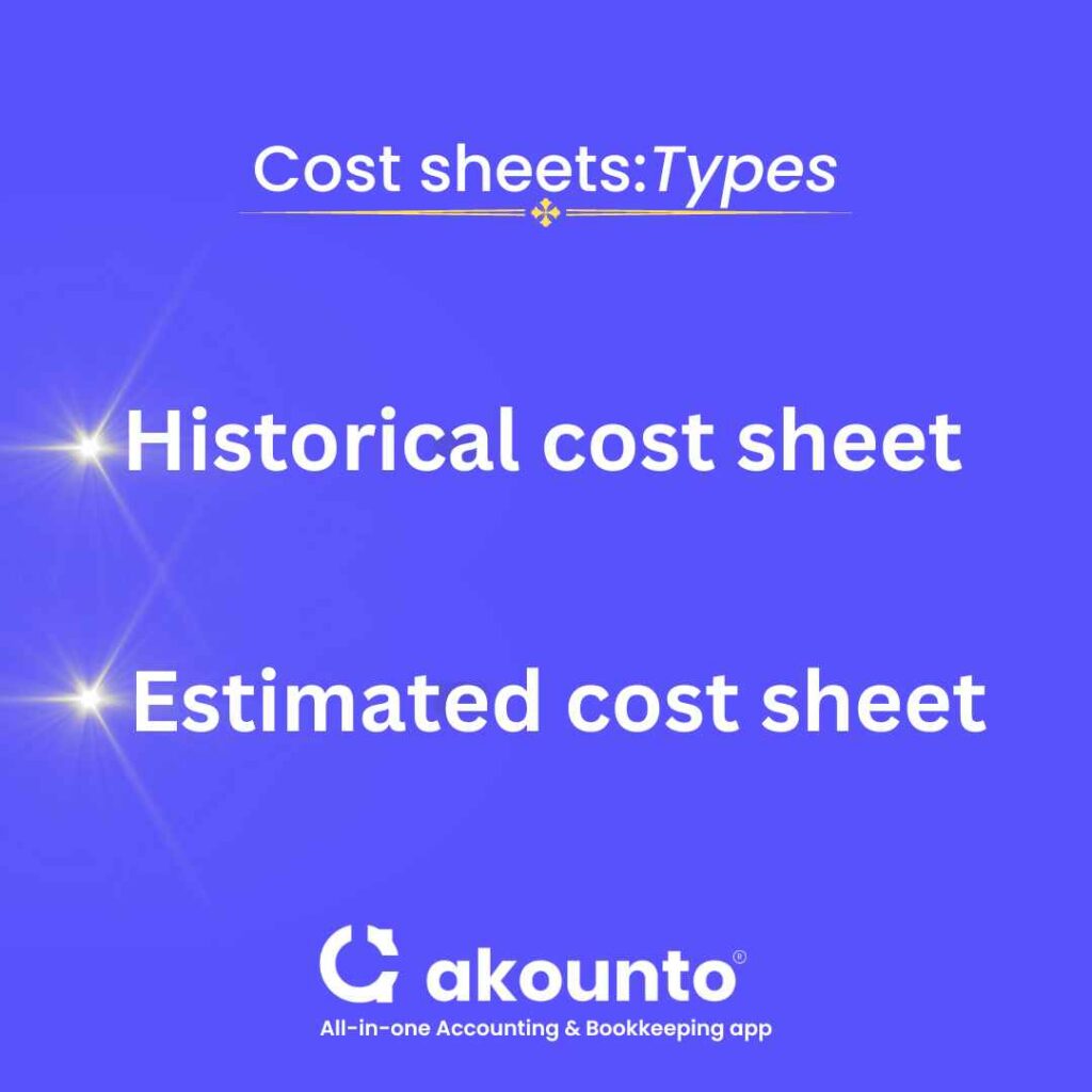 cost-sheet-types