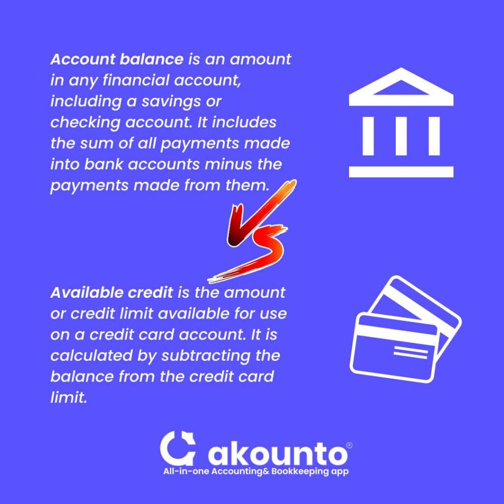 Account Balance Vs Available Credit