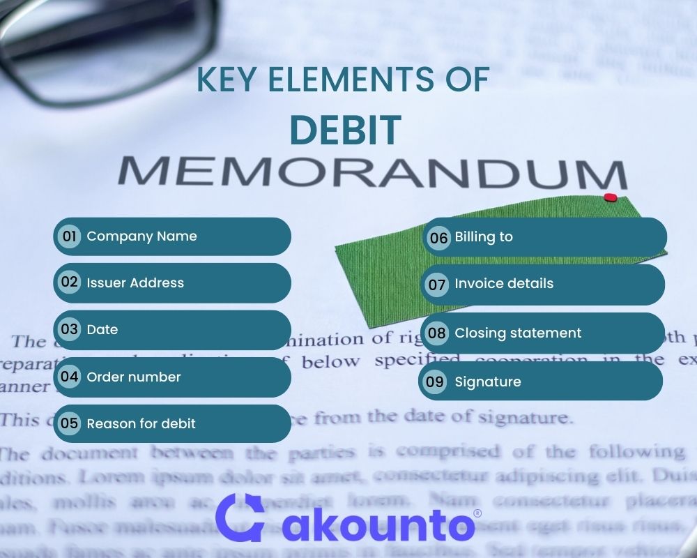 Key elements of Debit Memorandum