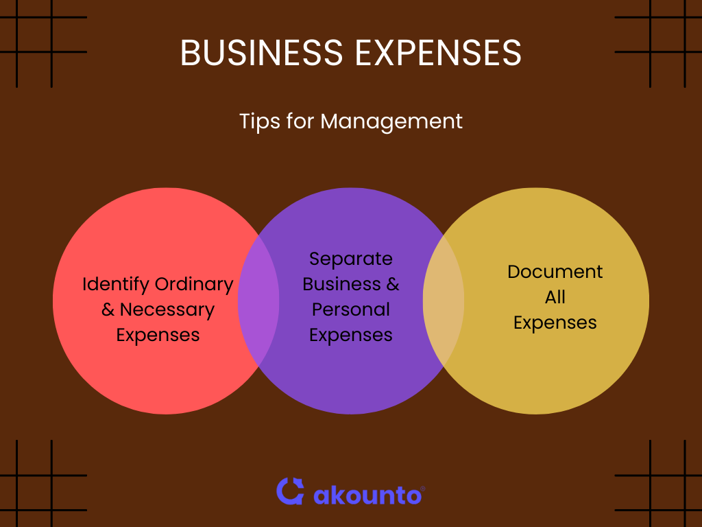 business expenses tips for management